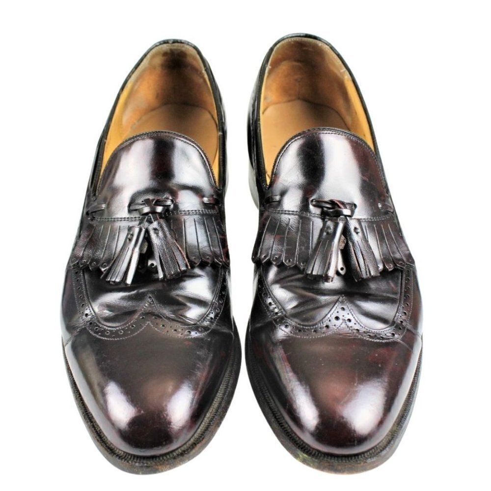 Johnston & Murphy Wingtips Dress Shoes Kiltie Tassel Optima Burgundy Men 12 A/3A